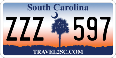 SC license plate ZZZ597