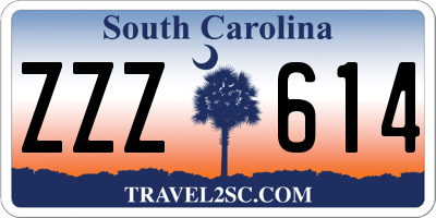 SC license plate ZZZ614