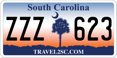 SC license plate ZZZ623