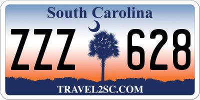 SC license plate ZZZ628