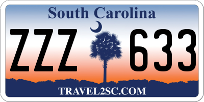 SC license plate ZZZ633