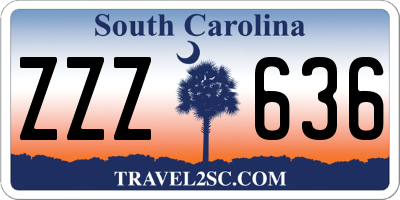 SC license plate ZZZ636