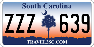 SC license plate ZZZ639