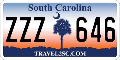 SC license plate ZZZ646