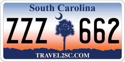 SC license plate ZZZ662