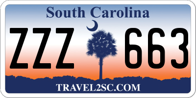 SC license plate ZZZ663
