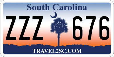 SC license plate ZZZ676