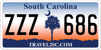 SC license plate ZZZ686