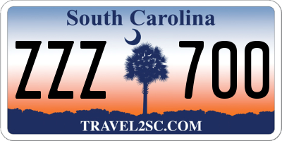 SC license plate ZZZ700