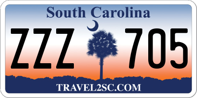 SC license plate ZZZ705