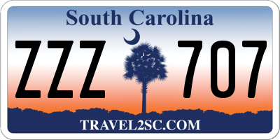 SC license plate ZZZ707