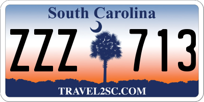 SC license plate ZZZ713
