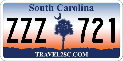 SC license plate ZZZ721