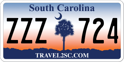 SC license plate ZZZ724