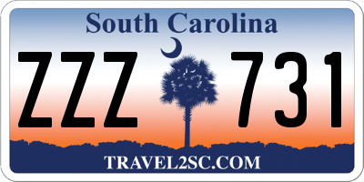 SC license plate ZZZ731