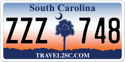 SC license plate ZZZ748