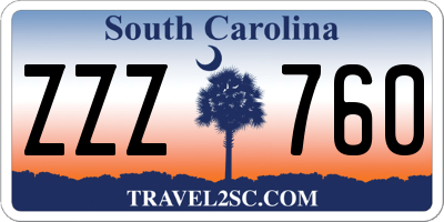 SC license plate ZZZ760