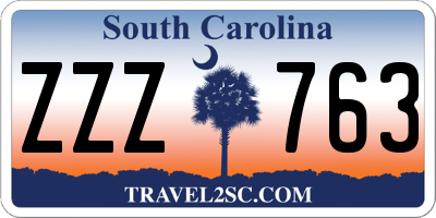 SC license plate ZZZ763