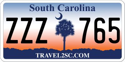 SC license plate ZZZ765