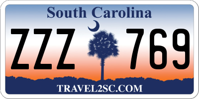 SC license plate ZZZ769