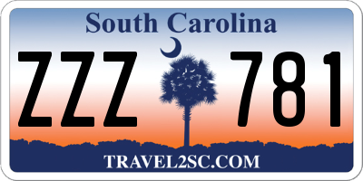 SC license plate ZZZ781