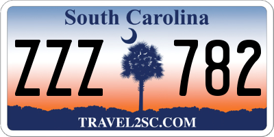 SC license plate ZZZ782