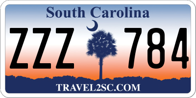 SC license plate ZZZ784