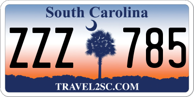 SC license plate ZZZ785