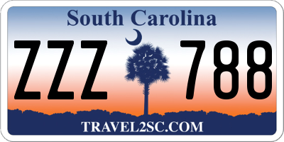SC license plate ZZZ788