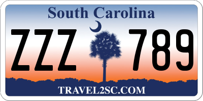 SC license plate ZZZ789