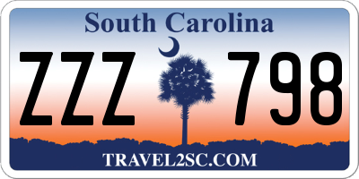 SC license plate ZZZ798
