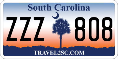 SC license plate ZZZ808