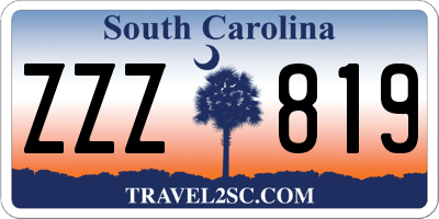 SC license plate ZZZ819
