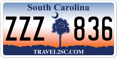 SC license plate ZZZ836