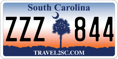 SC license plate ZZZ844