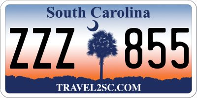 SC license plate ZZZ855