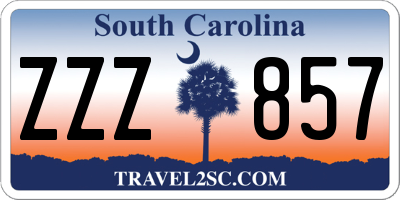SC license plate ZZZ857