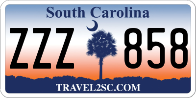 SC license plate ZZZ858