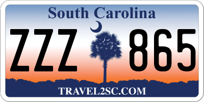 SC license plate ZZZ865