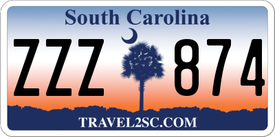 SC license plate ZZZ874