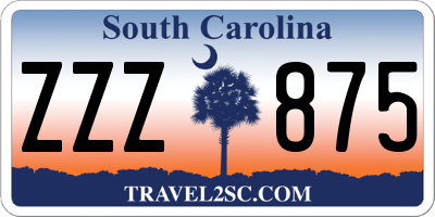 SC license plate ZZZ875