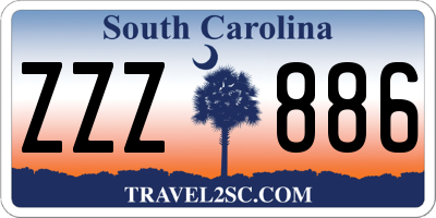 SC license plate ZZZ886