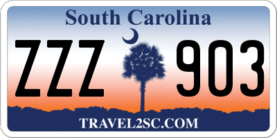 SC license plate ZZZ903