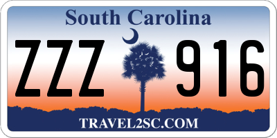 SC license plate ZZZ916