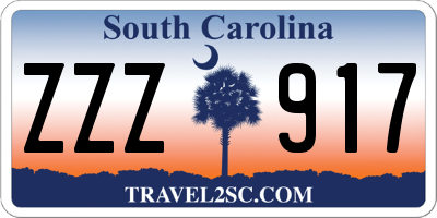 SC license plate ZZZ917