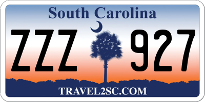 SC license plate ZZZ927