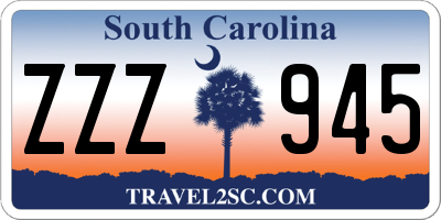 SC license plate ZZZ945