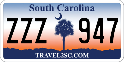 SC license plate ZZZ947