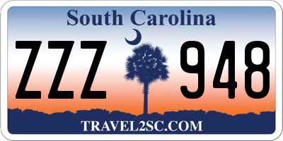 SC license plate ZZZ948