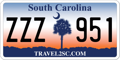 SC license plate ZZZ951